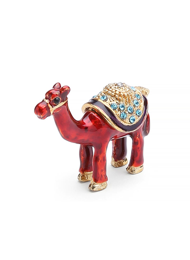 آل جابر قطعة ديكور على شكل جمل أحمر/ذهبي  - Image 2