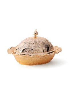 Al Jaber Bowl With Cover Decorative Gold  - Image 2