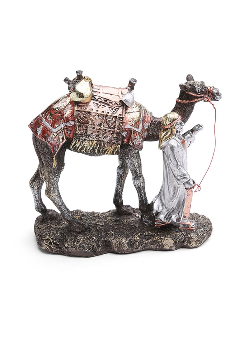 Al Jaber Arab Man With Standing Camel Silver/Brown - Image 1