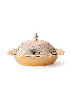 Al Jaber Bowl With Cover Decorative Gold  - Image 1