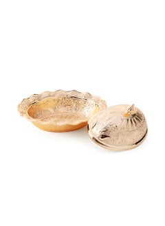 Al Jaber Bowl With Cover Decorative Gold  - Image 3