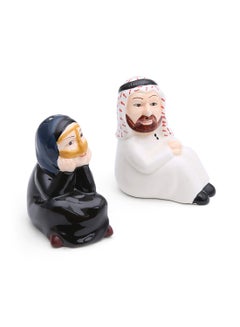 Al Jaber Arab Man And Lady Figurine Salt And Pepper Shaker Black/White  - Image 2
