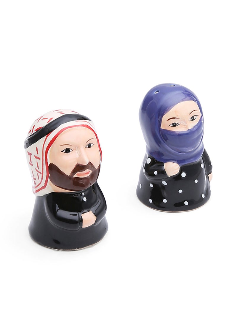 آل جابر رجاجة ملح وفلفل بأشكال رجل وامرأة عرب أسود  - Image 2