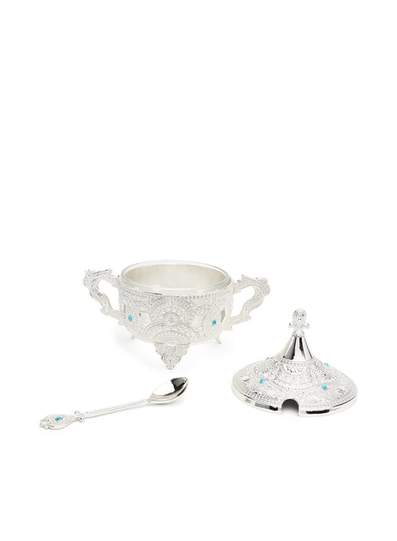 Al Jaber Silver Plated Sugar Pot Silver - Image 2
