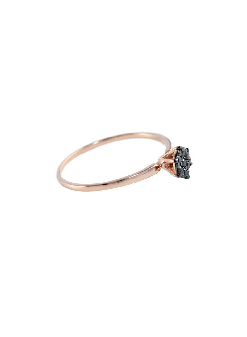 Vera Perla 18K Solid Black And Yellow Gold 0.07Cts Genuine Black Diamonds Solitaire Ring - Image 2