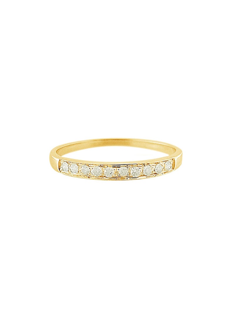 Vera Perla 18K Solid Yellow Gold 0.10Cts Genuine Diamonds Eternity Band Ring  - Image 1