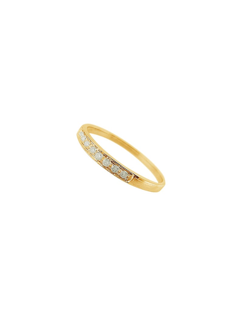 Vera Perla 18K Solid Yellow Gold 0.10Cts Genuine Diamonds Eternity Band Ring  - Image 2