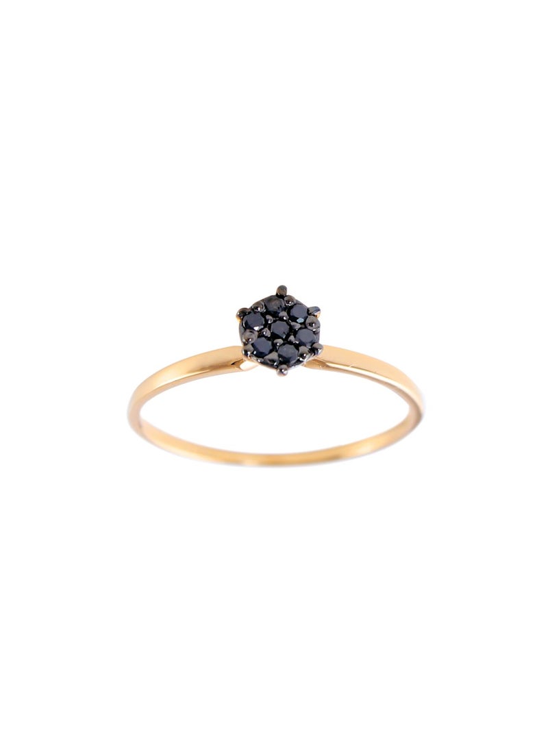 Vera Perla 18K Solid Black And Rose Gold 0.07Cts Genuine Diamonds Solitaire Ring - Image 1
