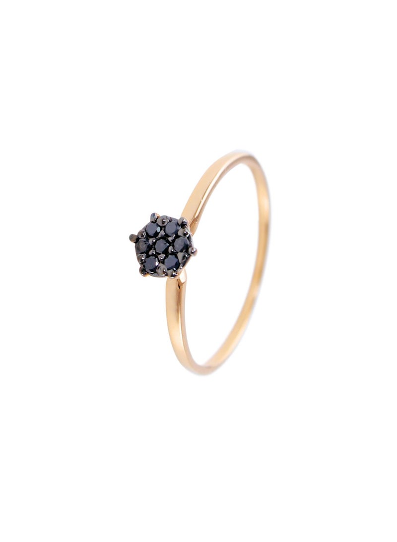 Vera Perla 18K Solid Black And Rose Gold 0.07Cts Genuine Diamonds Solitaire Ring - Image 3
