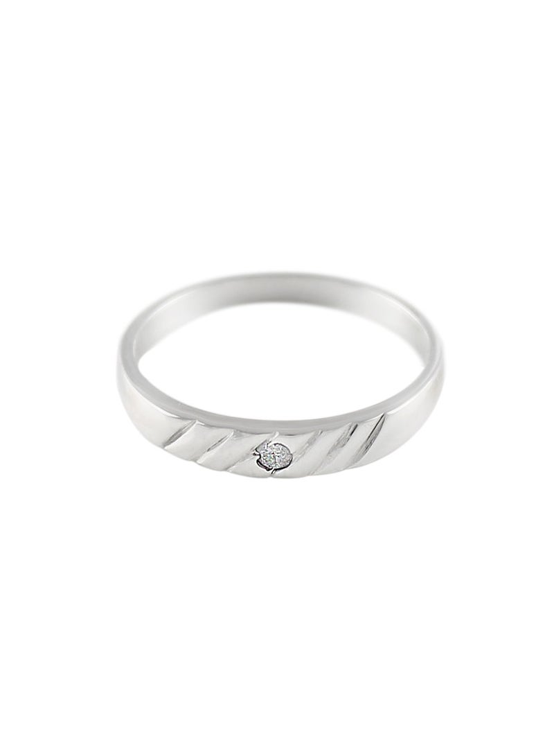 Vera Perla 925 Sterling Silver 0.03Cts Diamond Band Ring - Image 1
