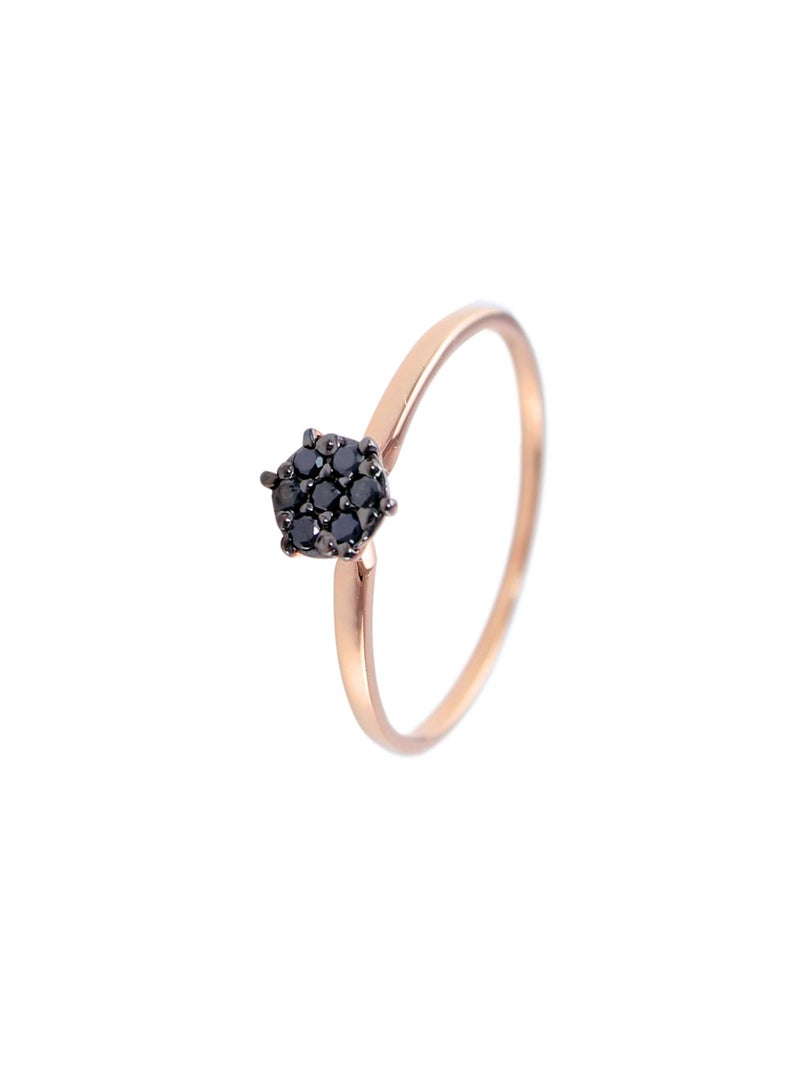 Vera Perla 18K Solid Black And Yellow Gold 0.07Cts Genuine Black Diamonds Solitaire Ring - Image 3