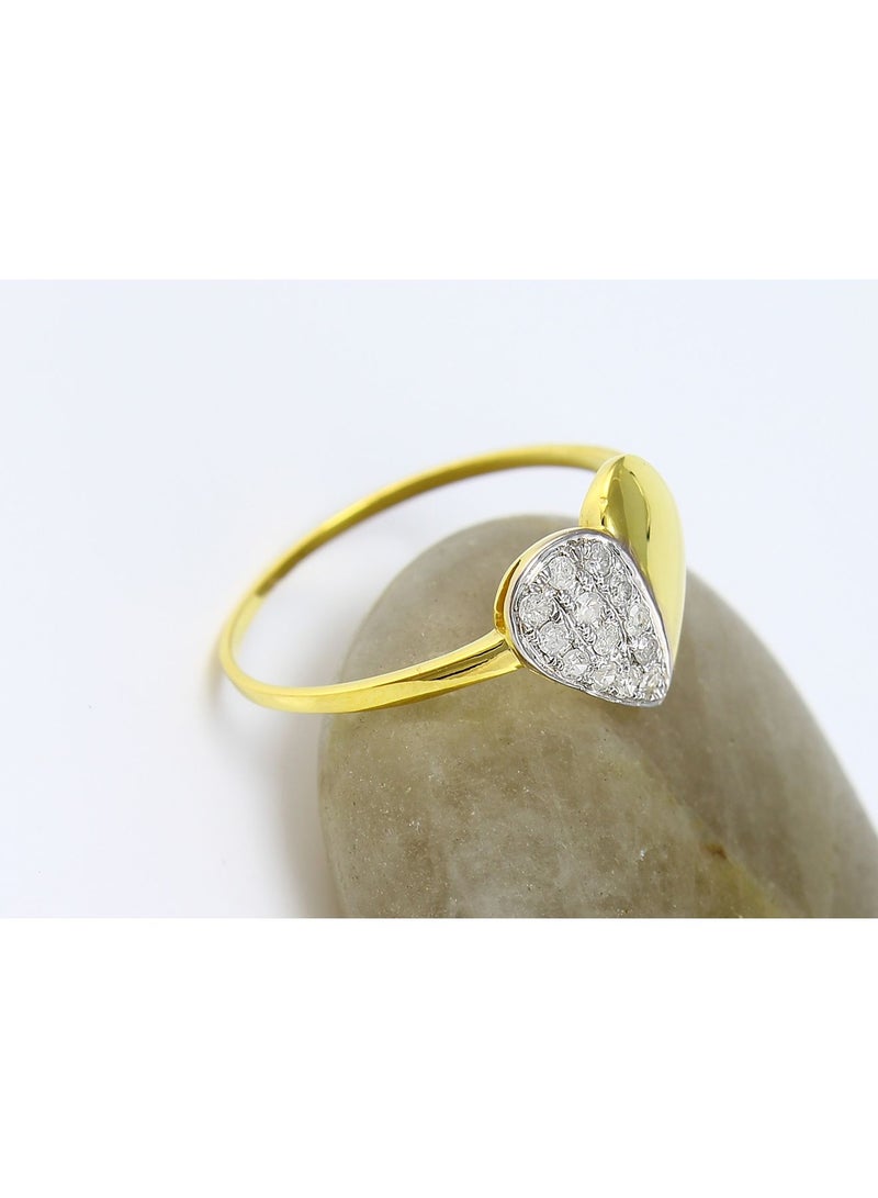 Vera Perla 10K Solid Gold 0.13ct Genuine Diamond Heart Ring - Size US 6.5  - Image 2