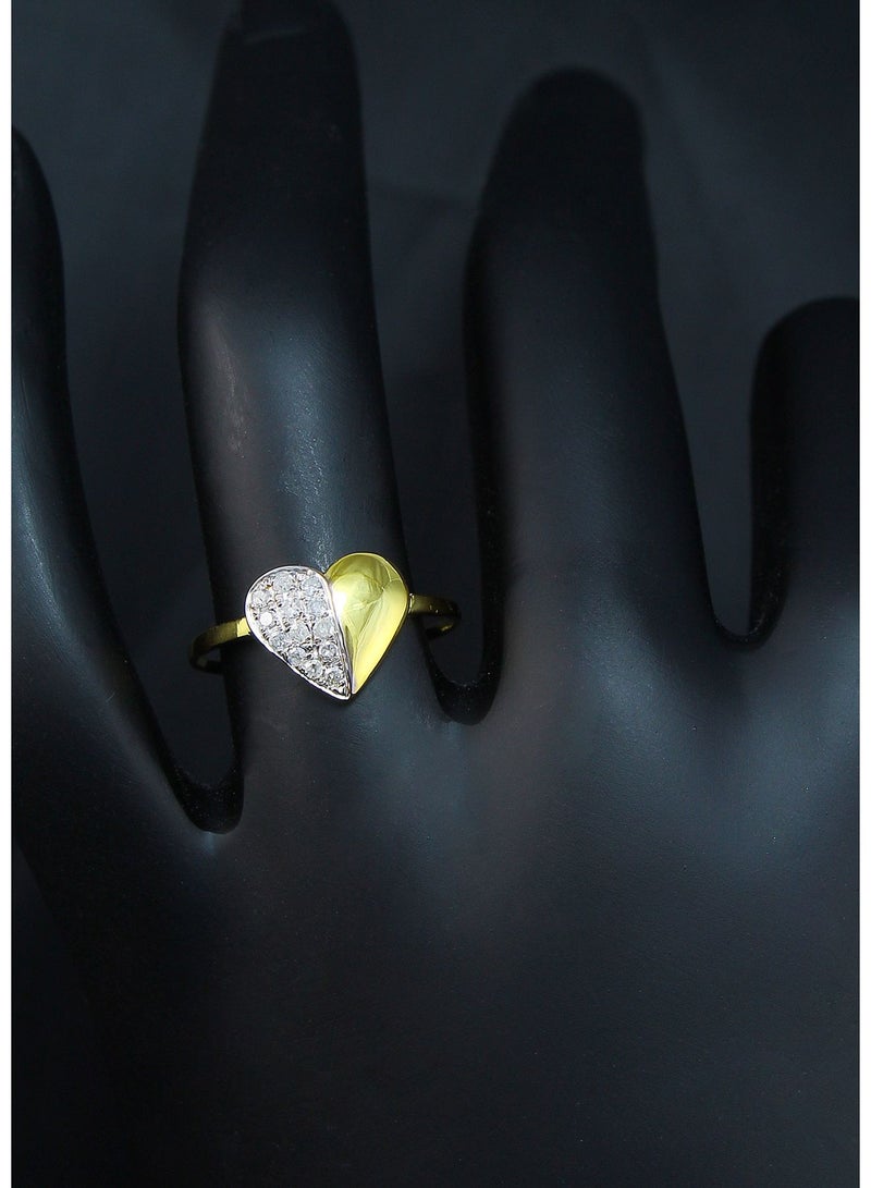 Vera Perla 10K Solid Gold 0.13ct Genuine Diamond Heart Ring - Size US 6.5  - Image 3