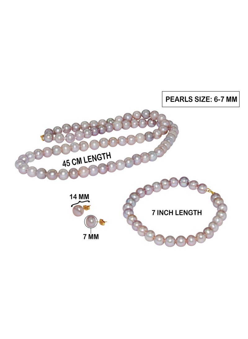 Vera Perla - 10k Gold 6-7mm Pearl Strand Jewellery Set - Image 1