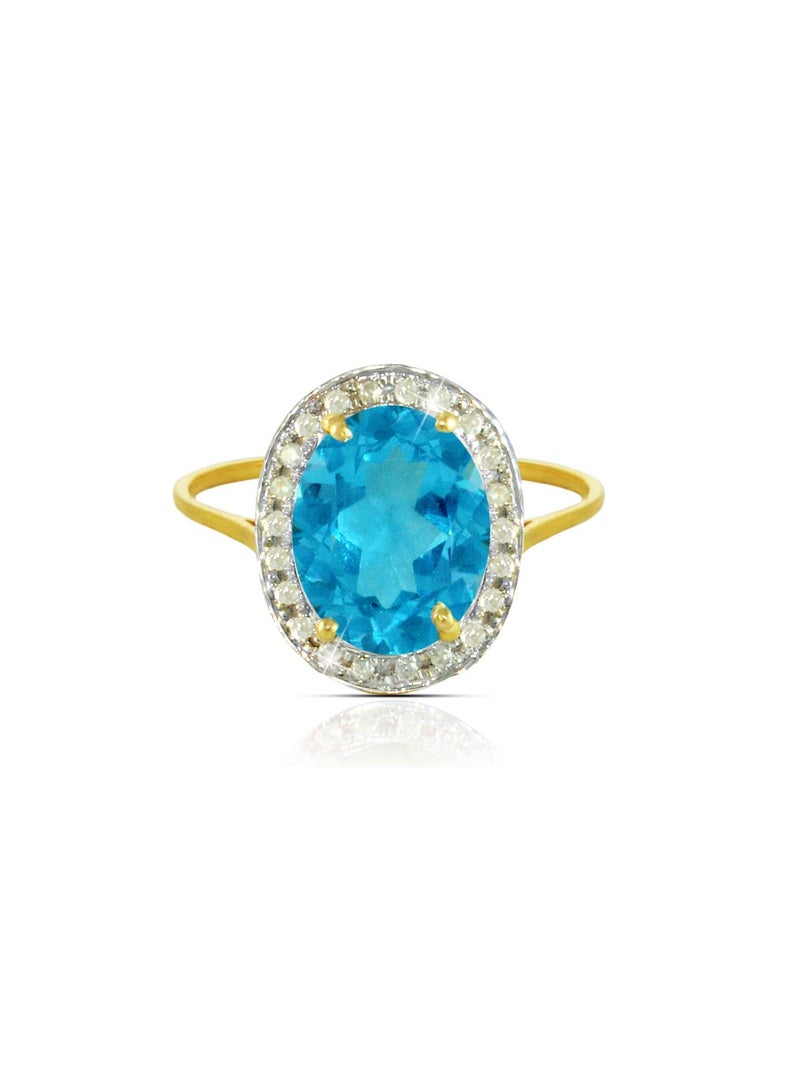 18k Gold 10mm Genuine Oval Cut Swiss Blue Topaz 0.12Ct Genuine Diamonds Ring - v1504000822/N11635353A_1