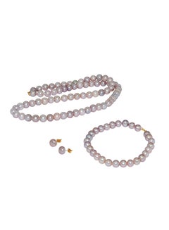 10k Gold 6-7mm Pearl Strand Jewellery Set