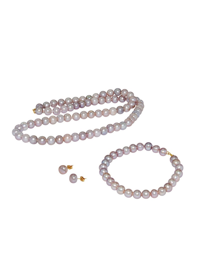 Vera Perla - 10k Gold 6-7mm Pearl Strand Jewellery Set - Image 1