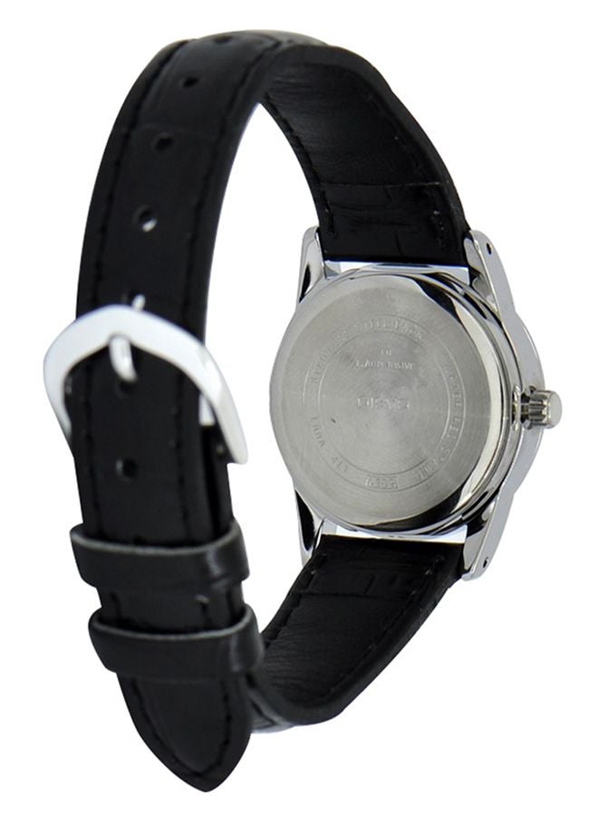 كاسيو ساعة يد كوارتز بعقارب وسوار من الجلد طراز LTP-V001L-7B - مقاس 25 مم - لون أسود للنساء - Image 2