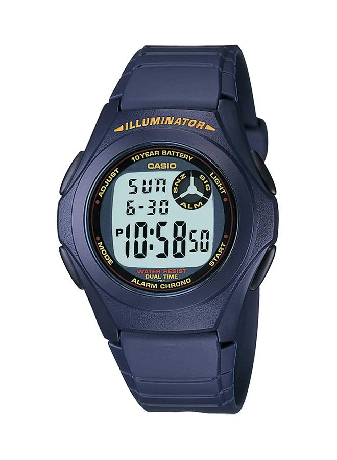 كاسيو ساعة يد رقمية بسوار من الراتنج مقاومة للماء طراز F-200W-2ADF - مقاس 44 مم - لون أزرق للرجال - Image 1
