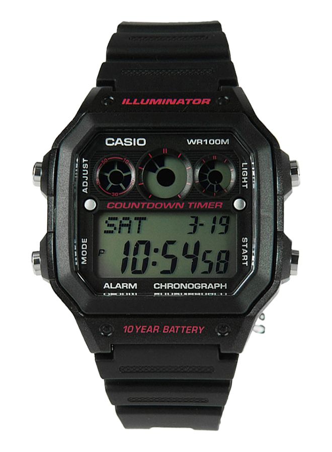 كاسيو ساعة يد رقمية كوارتز يوث سيريس AE-1300WH-1A2VDF - مقاس 40 مم - لون أسود للأولاد  - Image 1