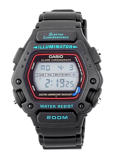 Men's LED Quartz Digital Watch DW-290-1VHDF - 45 mm - Black