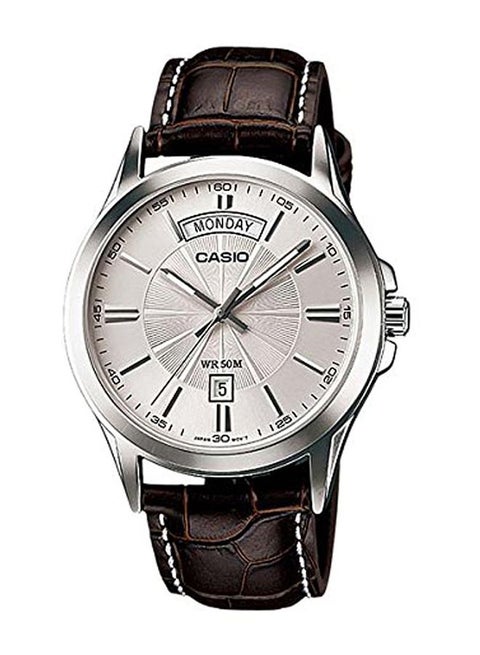 Men's Enticer Quartz Leather Analog Watch MTP-1381L-7AVDF