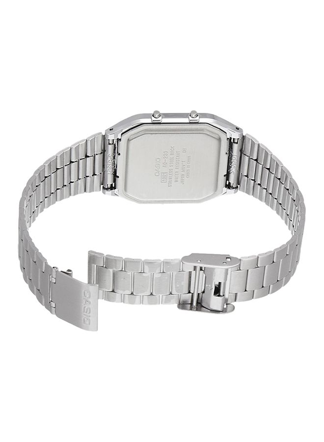 CASIO Men's Stainless Steel Quartz Analog & Digital Watch AQ-230A-1DMQ - 32 mm - Silver - Image 2