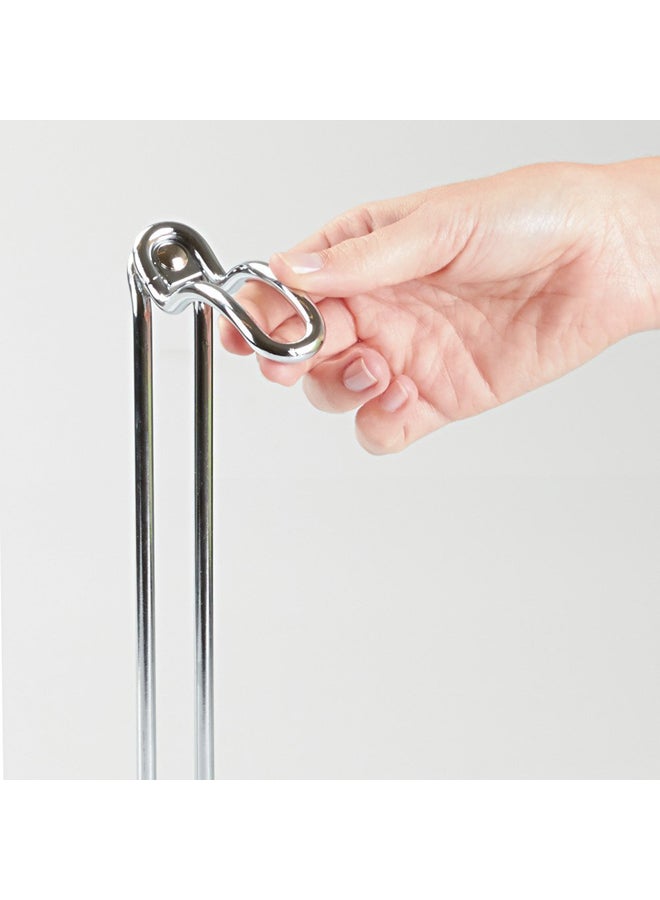 إنترديزاين حامل مناشف قابل للحركة لأغراض التنظيم والتخزين بتصميم كلاسيكي فضي - Image 2