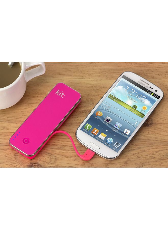 4500.0 mAh Universal Power Bank With MicroSD Card Reader Pink