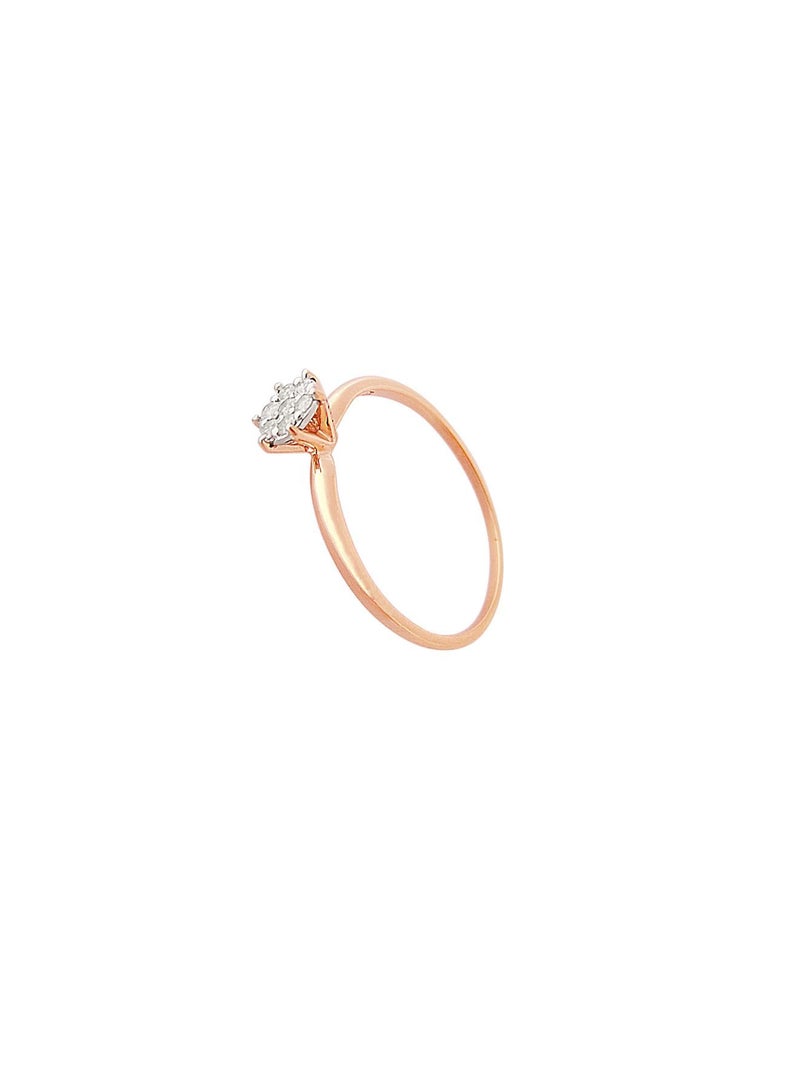 Vera Perla 18 Karat Rose Gold 0.07 Carat Genuine Diamonds Solitaire Ring  - Image 2