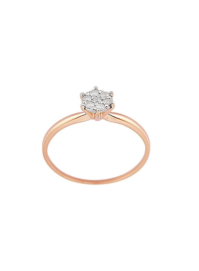 Vera Perla 18 Karat Rose Gold 0.07 Carat Genuine Diamonds Solitaire Ring  - Image 1