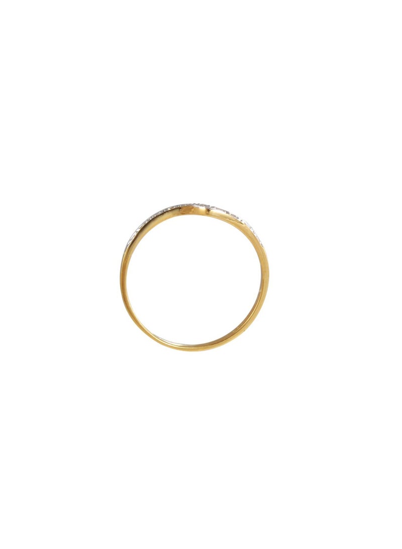 Vera Perla 18K And Yellow Gold 0.10Cts Genuine Diamonds Twisted Eternity Band Ring  - Image 2