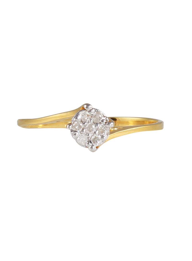 18K Gold 0.07Cts Genuine Diamonds Twisted Solitaire Ring - v1504083521/N11635020A_1