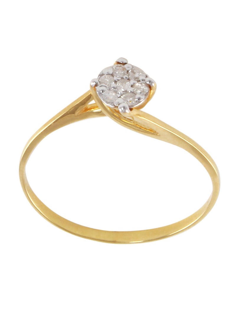 18K Gold 0.07Cts Genuine Diamonds Twisted Solitaire Ring - v1504083521/N11635020A_2