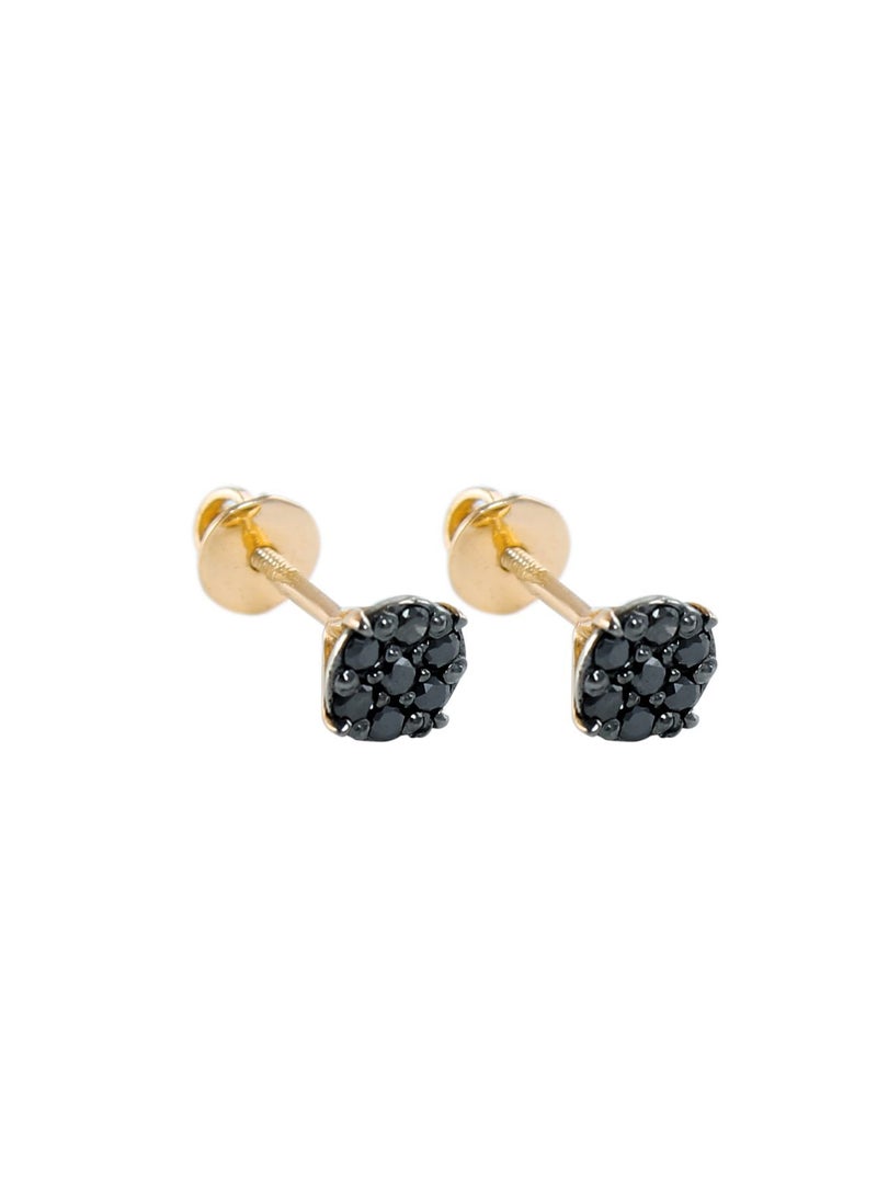 Vera Perla 18K Solid Gold Diamonds Solitaire Screw Back Earrings  - Image 1