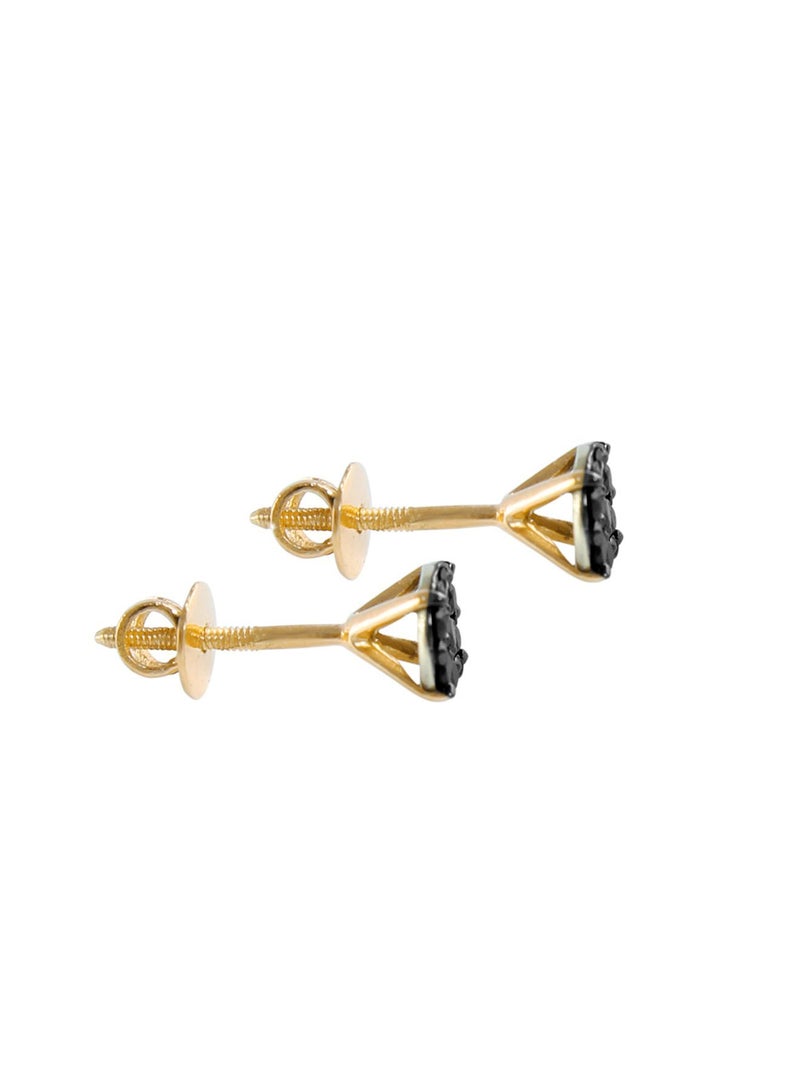 Vera Perla 18K Solid Gold Diamonds Solitaire Screw Back Earrings  - Image 2