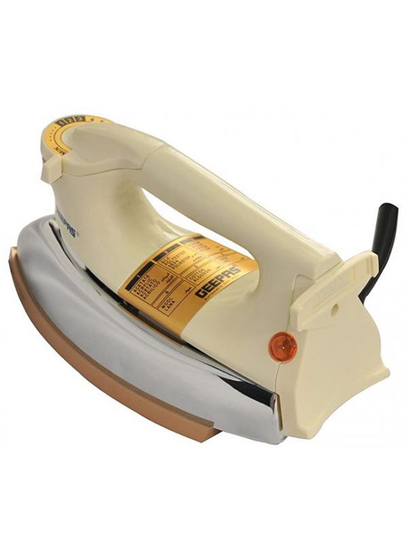 GEEPAS Teflon Coated Dry Iron 1000W GDI2752 Beige/Silver 