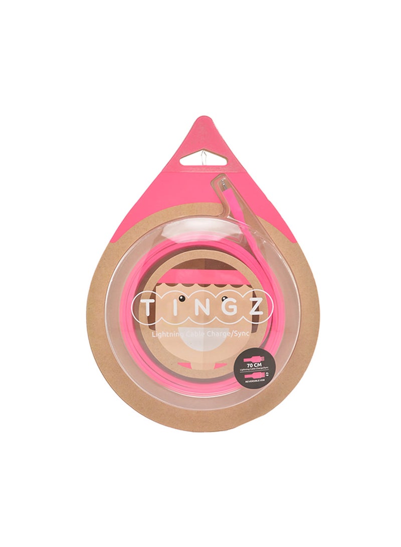 TINGZ - Silicon Cable MFI Lightning To USB Cable Hot Pink - Image 1