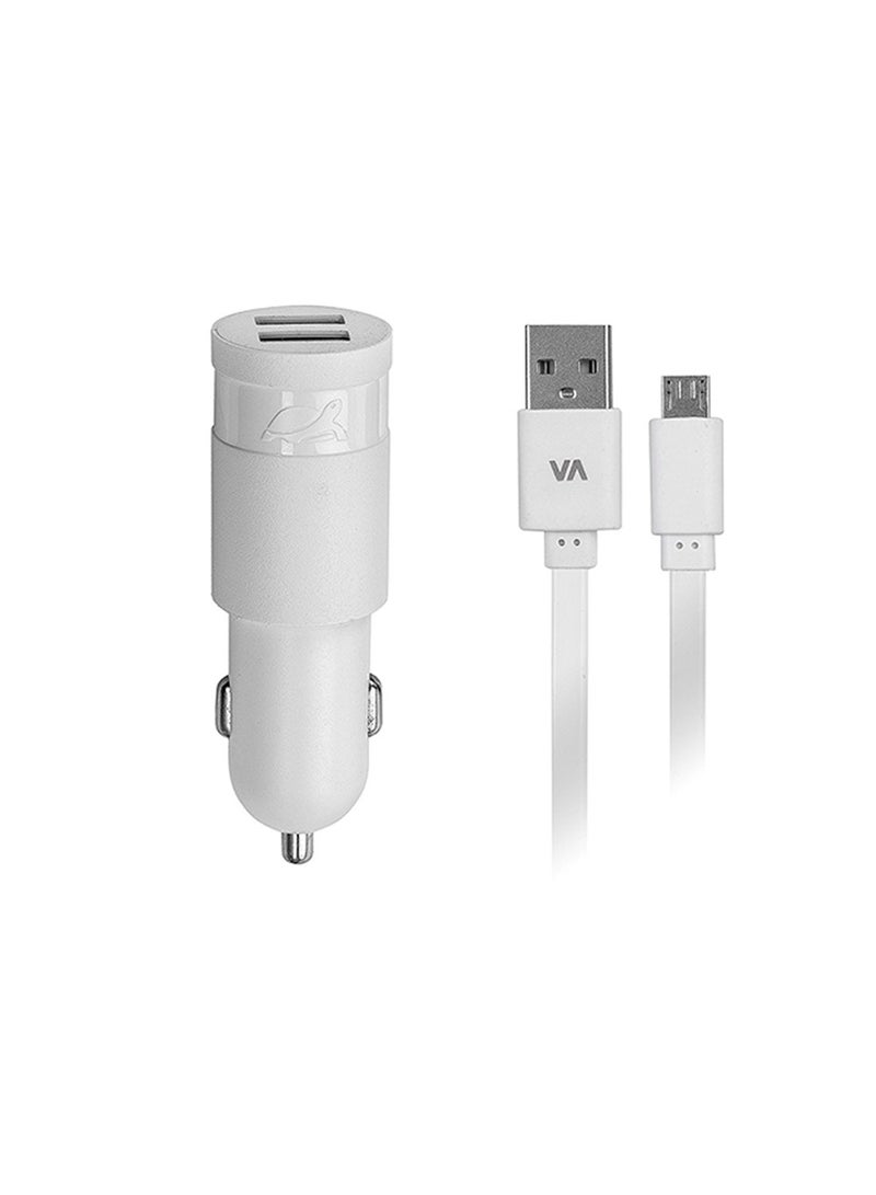 RivaCase Rivapower VA 4223 WD1 DC Car Charger With MicroUSB Cable White - Image 1
