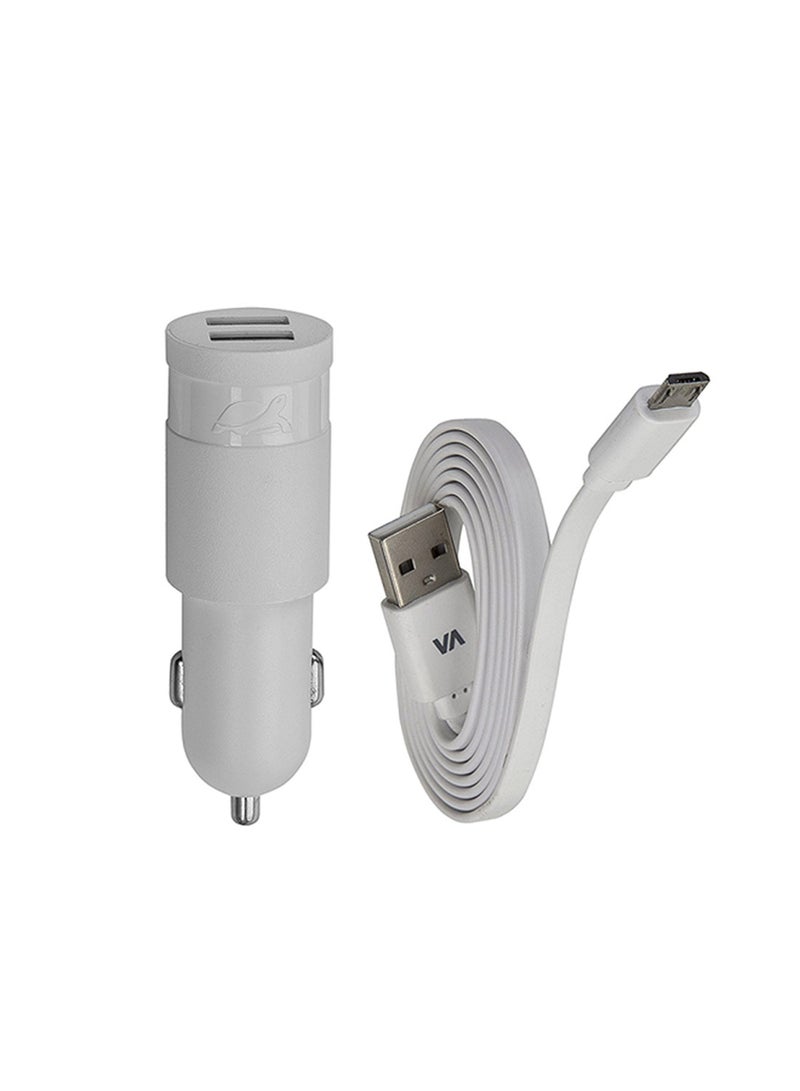 RivaCase Rivapower VA 4223 WD1 DC Car Charger With MicroUSB Cable White - Image 2