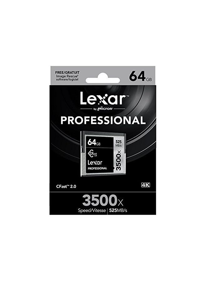 Lexar - 3500x Professional CFast Card Grey/Black - Image 1