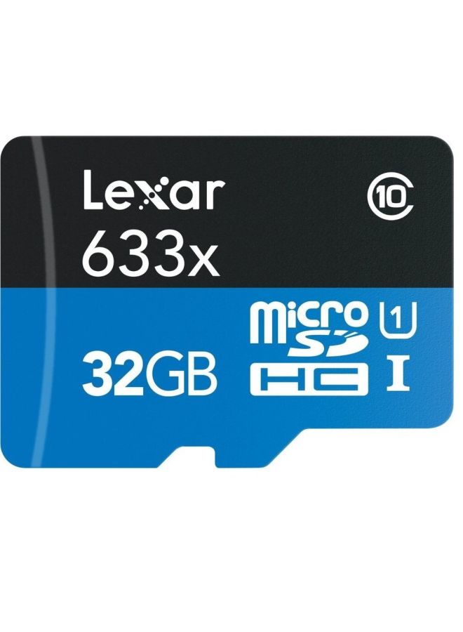 ليكسار - شريحة تخزين MicroSD HC UHS-I مع شاحن الأسود / الأزرق - Image 1