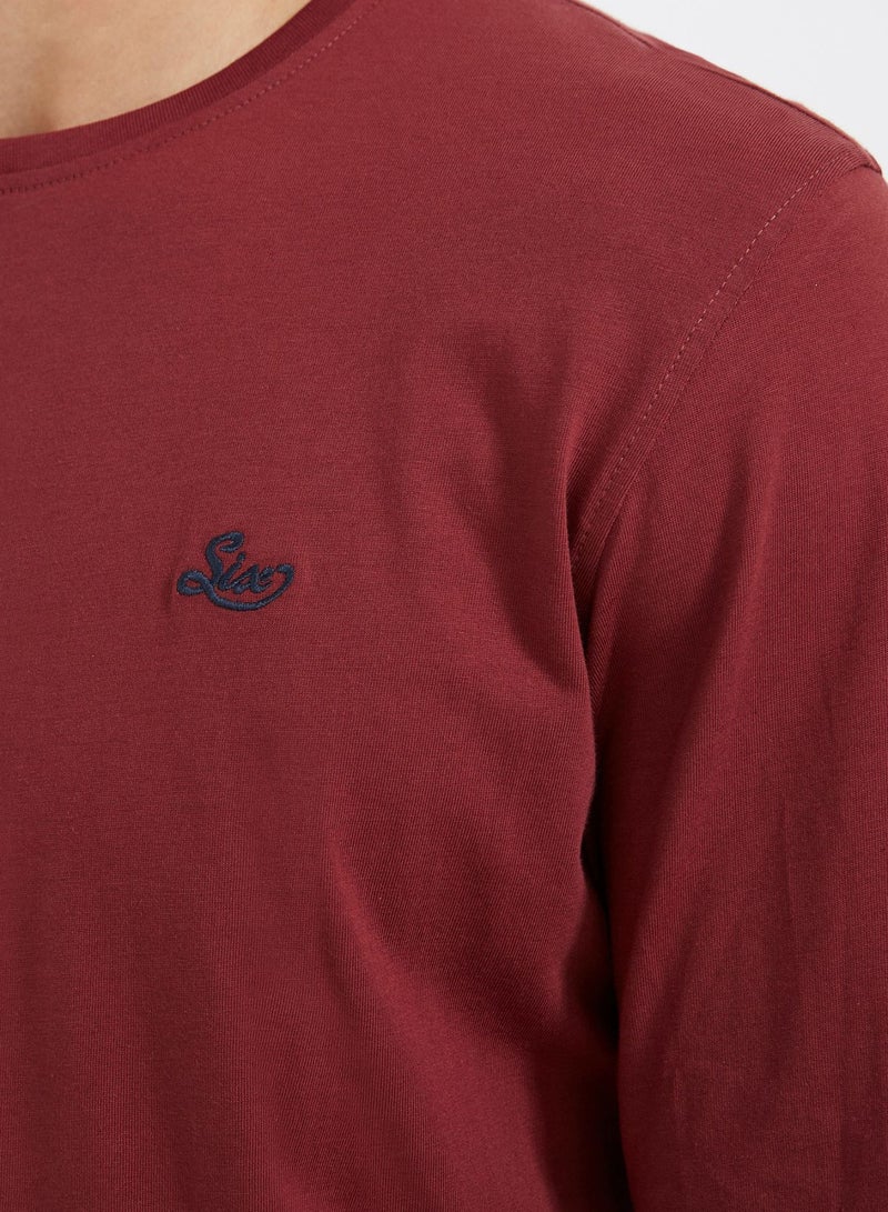 Six Valves Round Neck Colour Block T-Shirt Red  - Image 4