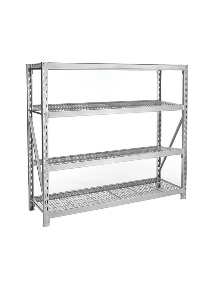 Tactix Tactix Heavy Duty Ultimax 4 Shelf Wire Rack, Adjustable Shelves, Powder-Coated Industrial Steel Construction, Ideal for Home, Garage and Warehouse, Dimensions: 195.5 x 61 x 183 cm- 329050 Silver  - Image 1