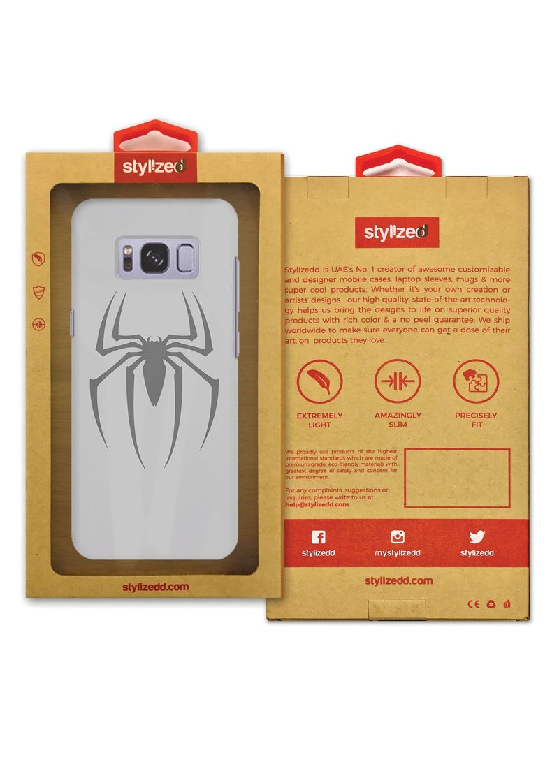 Stylizedd Slim Snap Case Cover Matte Finish for Samsung Galaxy S8 Spidermark Grey - Image 3