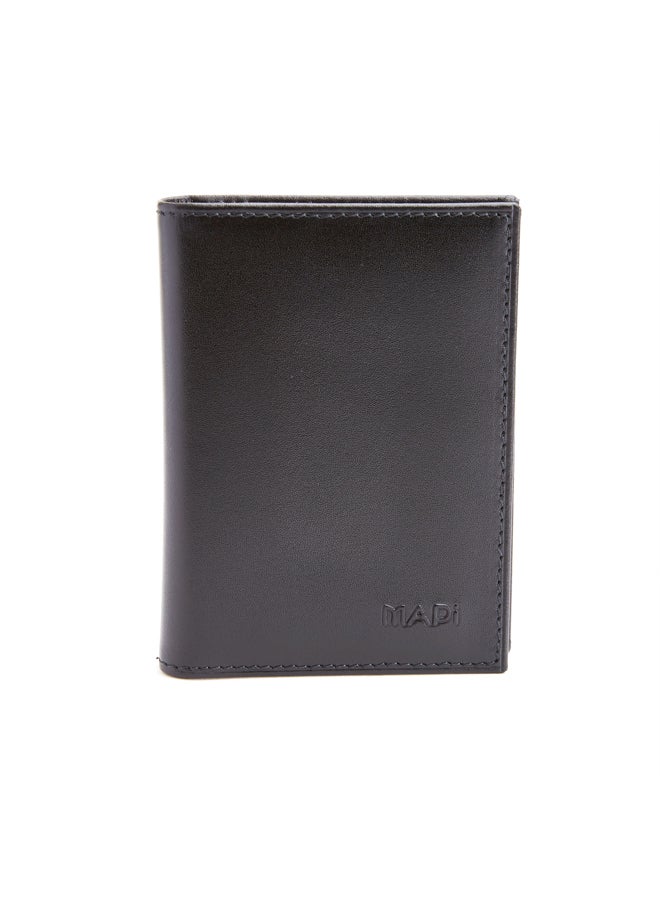 MAPi Genuine French Leather Bi-Fold Card Holder Black  - Image 1