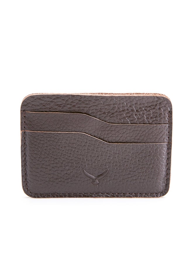 MAPi Pebbled Leather Two-sided Card Holder Brown  - Image 1