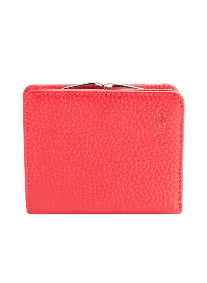 MAPi Pebbled Leather Kisslock Wallet Red - Image 1