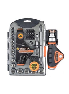 Tactix Torq Driver Set 52 Pcs With Cr-V Bits, With Drive Sockets, Extension Bars, Carrying Case, For Automotive, Home Maintenance And Professional Use, Orange/Black- 900212 Black/Orange 