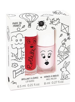 Nailmatic Set Of 2 Kids Cottage Lip Gloss Plus Nail Polish Set Cherry/Bella 